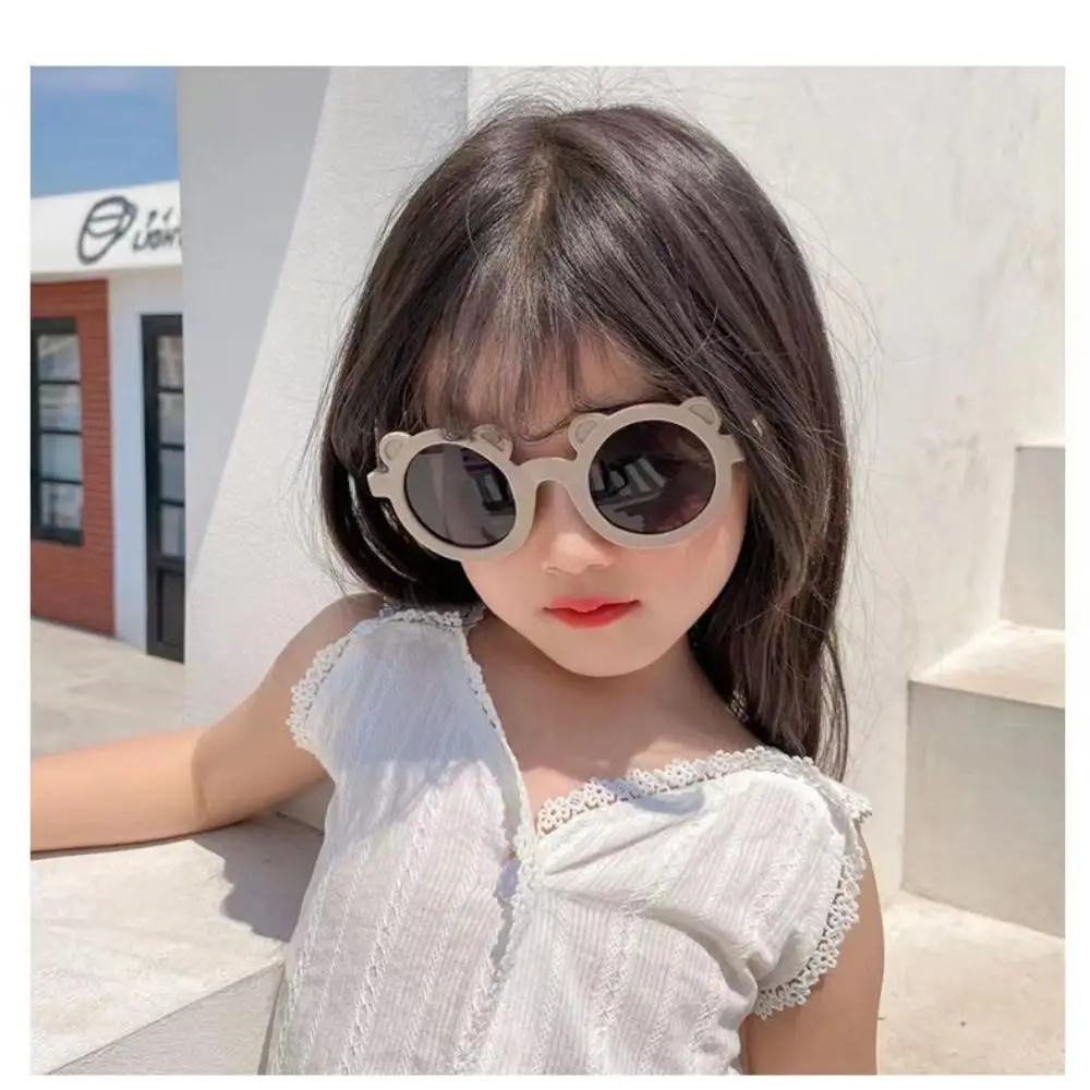 Lovely Little Bear Children Sunglasses for Boy Girl Round Frame Sun Protection UV400 Shades Ins Fashion Sports Kids Eyewear children sunglasses kids sunglasses fashion sunglasses