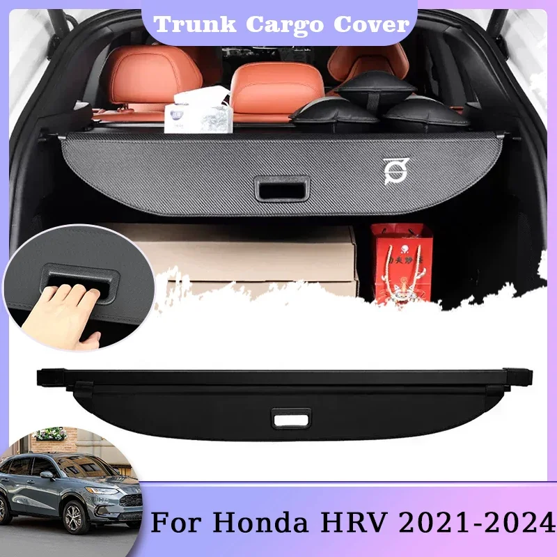 

Rear Trunk Cargo Cover For Honda HR V HRV Vezel XR-V MK3 EHEV ENy1 2021~2024 Luggage Retractable Curtain Partitions Accessories