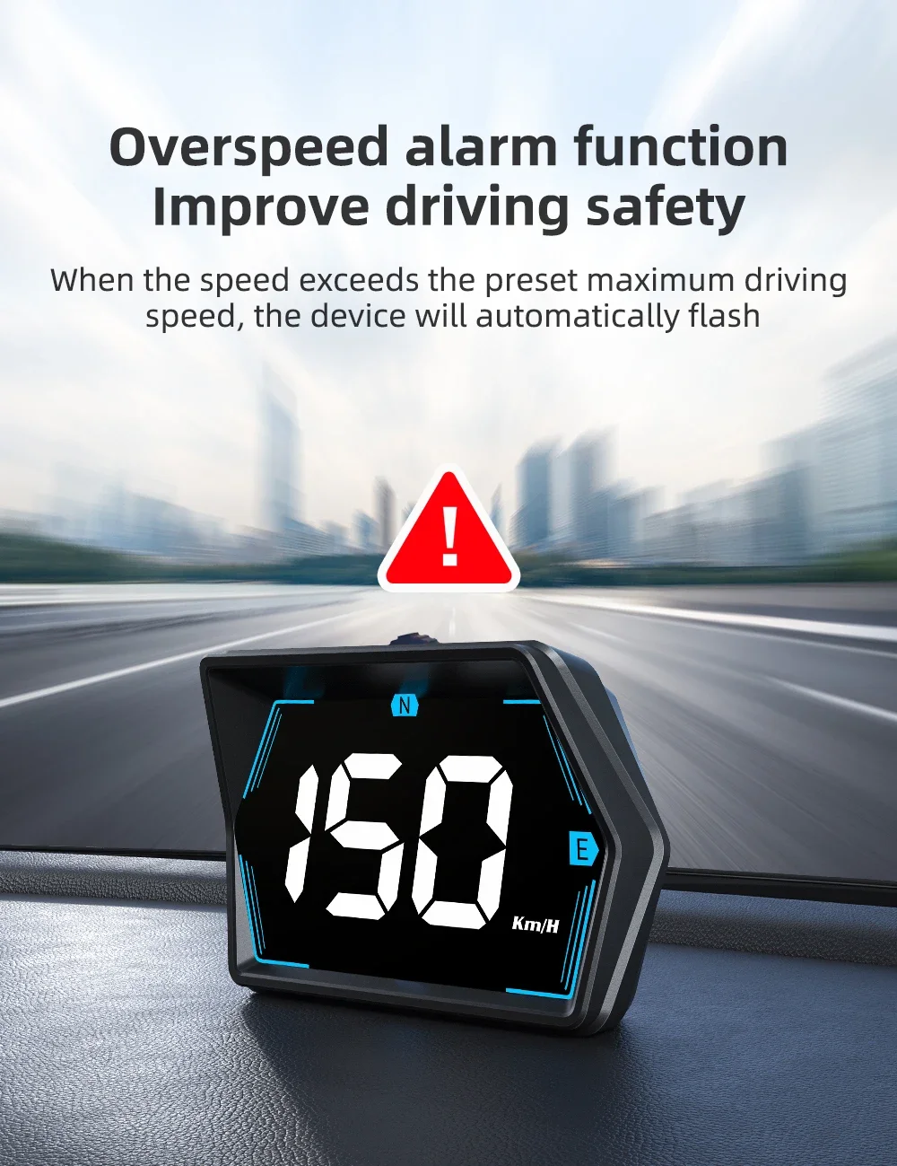 GPS HUD G20 Car Digital Speedometer Head-up Display Speed Meter Mph Kmh Compass