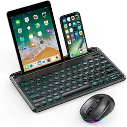 RGB Backlit Bluetooth Wireless Keyboard and Mouse Set (Black)
