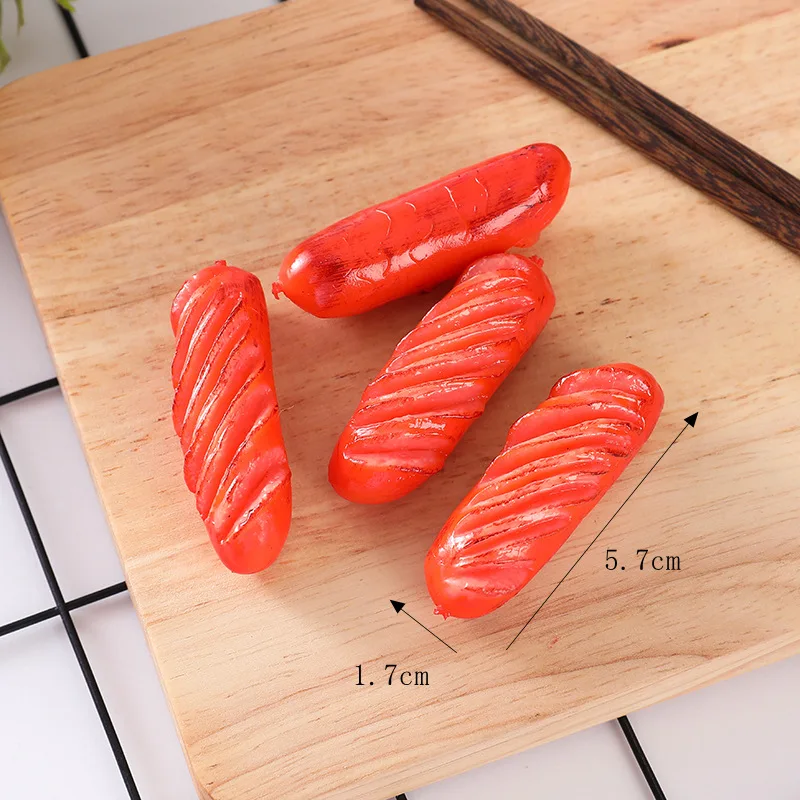Simulation Hot Dog gegrillte Wurst Modell gefälschte Lebensmittel Barbecue Restaurant Fenster Dekor Fotografie Requisiten 4 teil/los – Detail 7