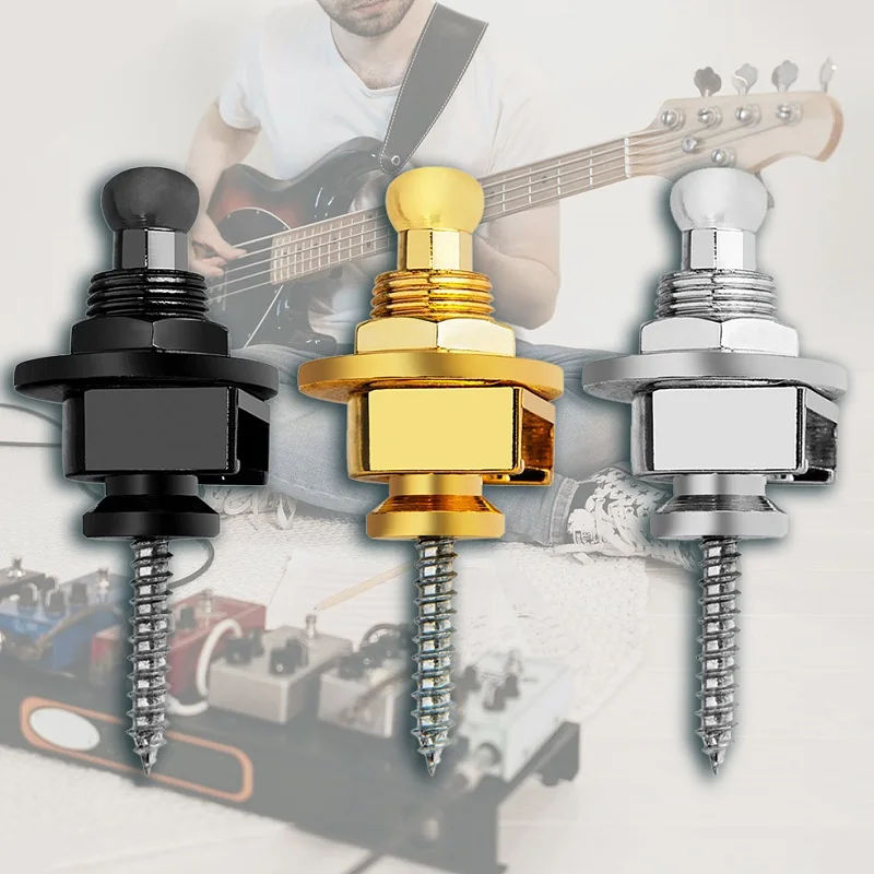 2pcssetElectricGuitarBassPinsStrapButtonStrapLockQuick
