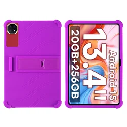 Shockproof Silicone Tablet Protective Case with Stand - Multi - Color Cover - DOOGEE Tab G6 MAX (Purple)