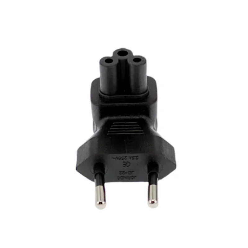 EU TO IEC320 C5 전원 변환 플러그, 유럽 2 핀 수-IEC 320 C5 직각 전원 어댑터