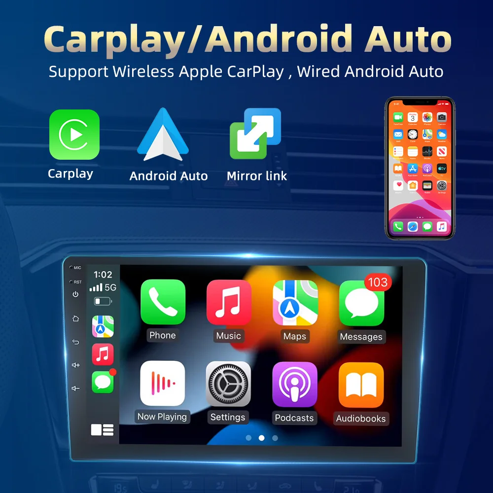 Фото Podofo радио Android 2 Din мультимедийный автомобильный плеер для VW / Volkswagen Skoda Octavia golf 5 6 touran passat B6 polo Jetta Coche №2