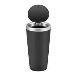 Leakproof Mini Car Trash Can with Pop-Up Lid and Odor-Blocking Waterproof Design (Silver)