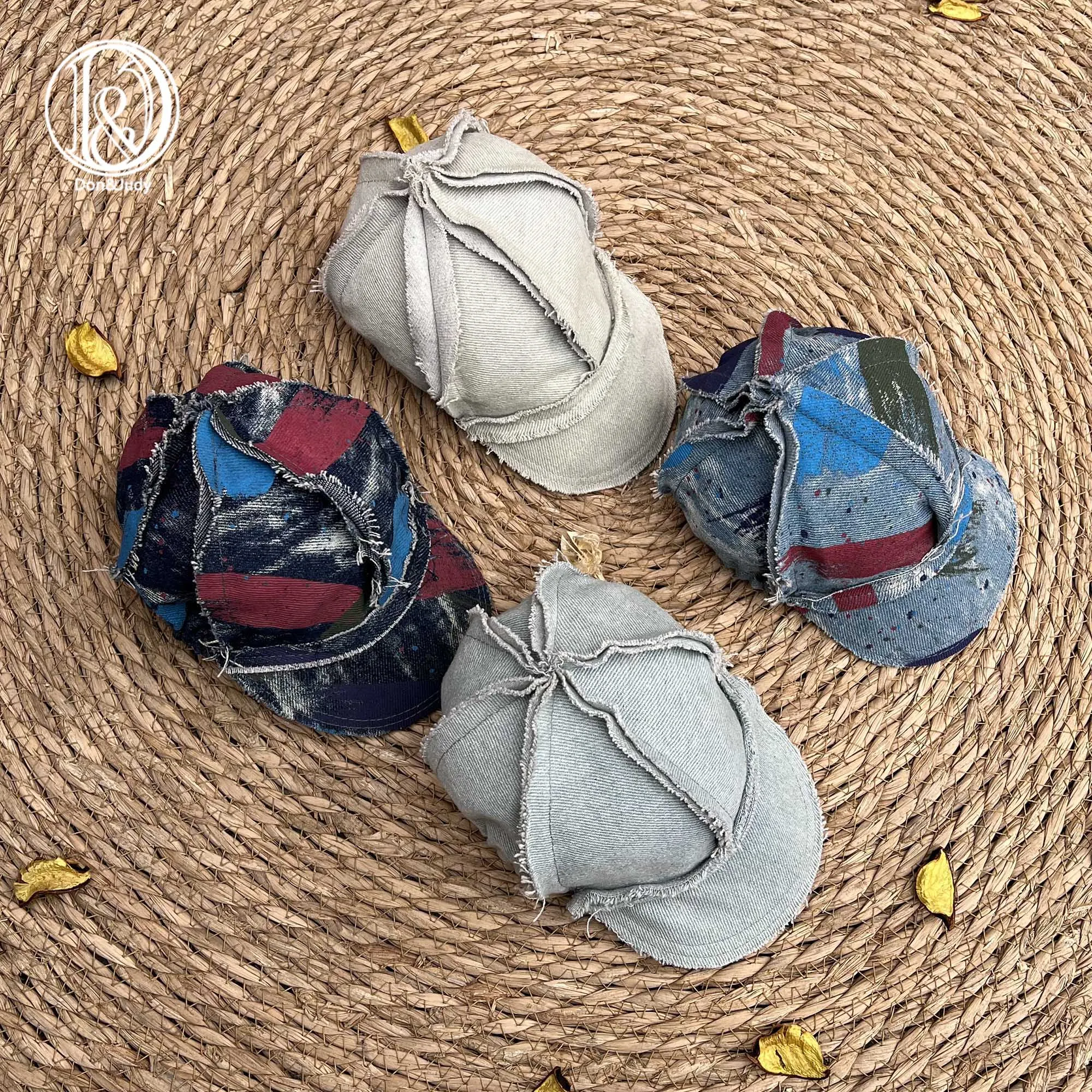 

Don&Judy Baby Vintage Denim Hat Soft Cotton Little Kid Cap Newborn Photography Props Infant Photo Shoot Accessories