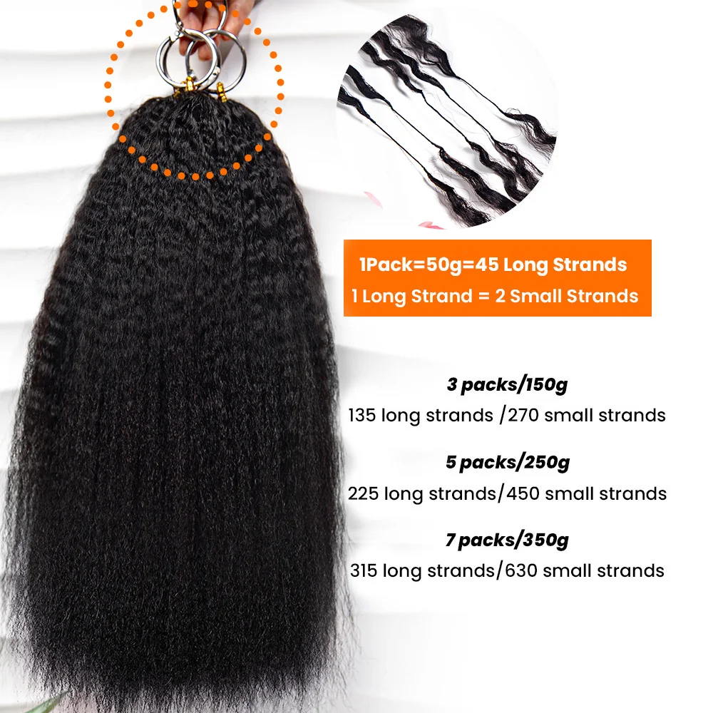 Feather Crochet Human Hair For Braiding Curly Kinky Straight Natural Color Invisible Knot PreSeparated Knotless Crochet Hair 4