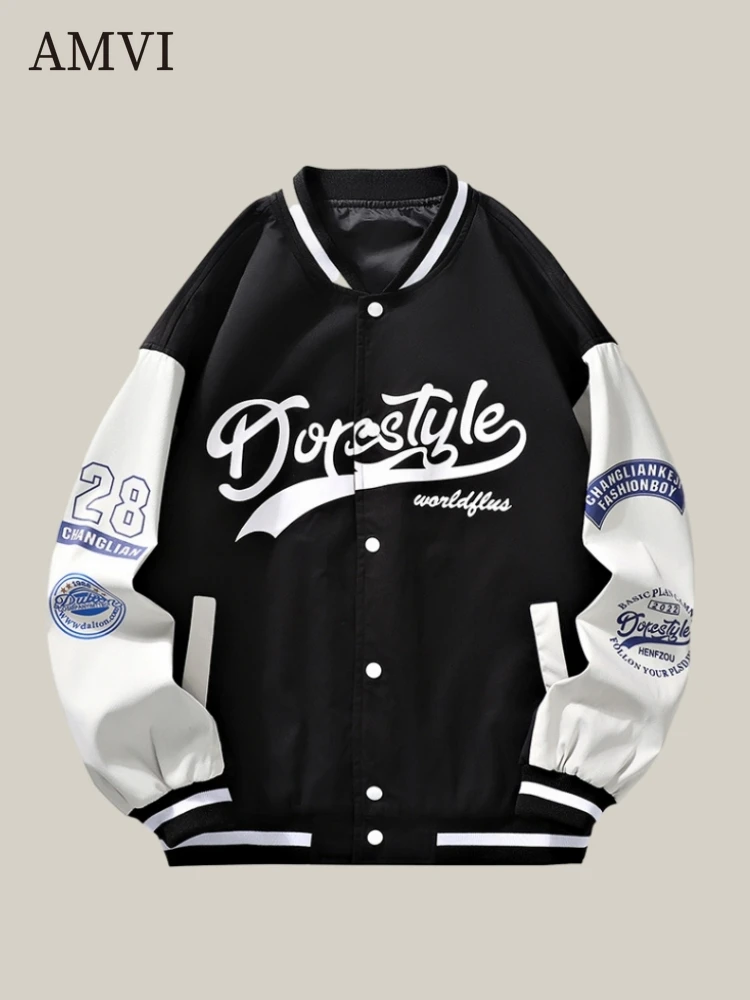 

Бейсбольная куртка в американском стиле ретро, повседневные свободные куртки, новые пальто, спортивная одежда, куртка унисекс, верхняя одежда в стиле хип-хоп, осенняя одежда