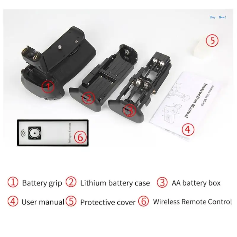Extended Vertical Battery Grip Holder Handgrip for DSLR BG-E9 LP-E6 60D 60Da Cameras Quick Release