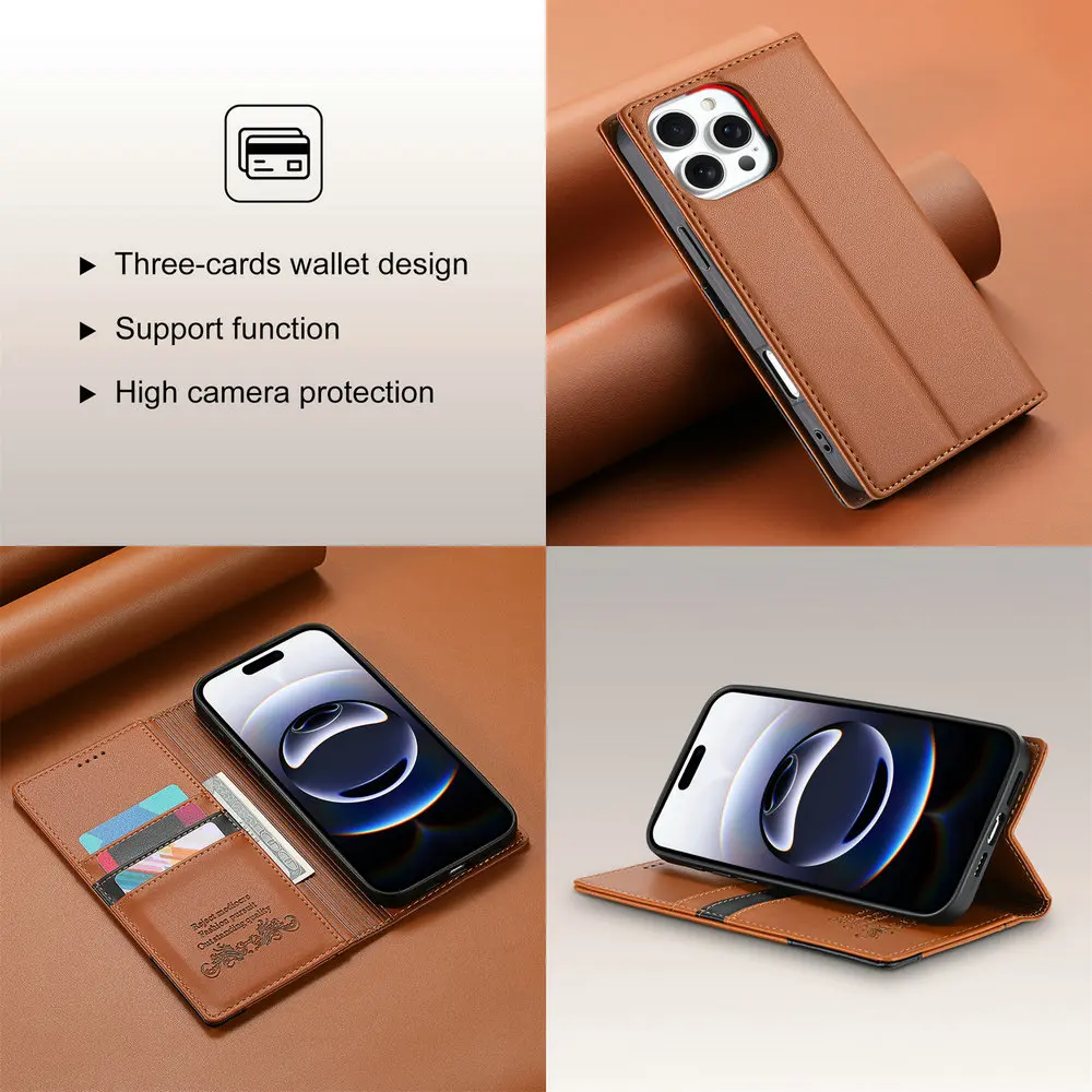 Luxury RFID Leather Flip Cover Case for Samsung Galaxy Note and S Series