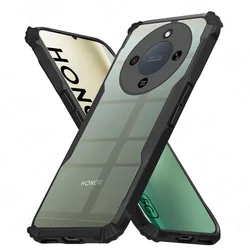 Acrylic Transparent Shockproof Armor Case - Durable Hard PC Back Cover for Honor X9d 5G (Black)