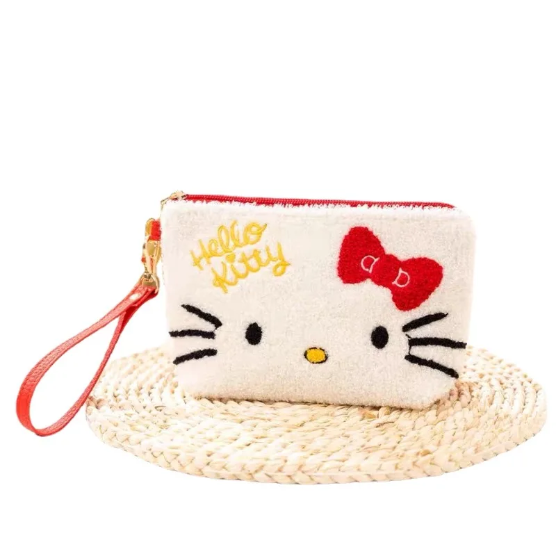 

MINISO Sanrio кавайная сумка для макияжа с вышивкой Hello Kitty Kuromi модный трендовый бренд Роскошные вместительные сумки с ручкой