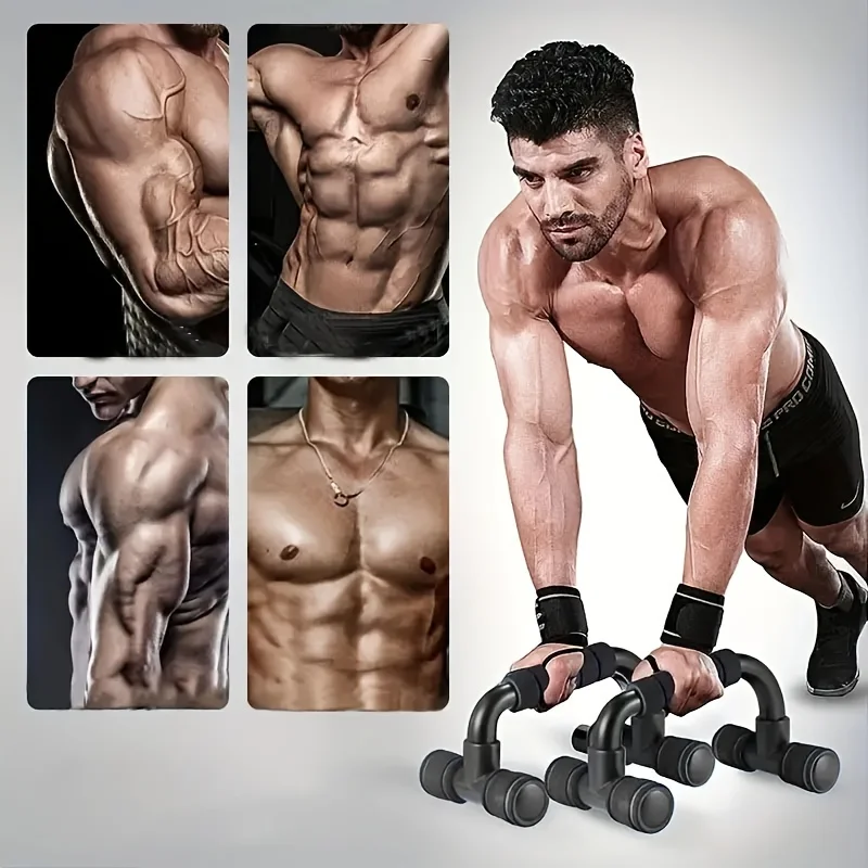 1 pair of push up stands, chest and arm training, anti slip, muscle strength training, sports and fitness accessories