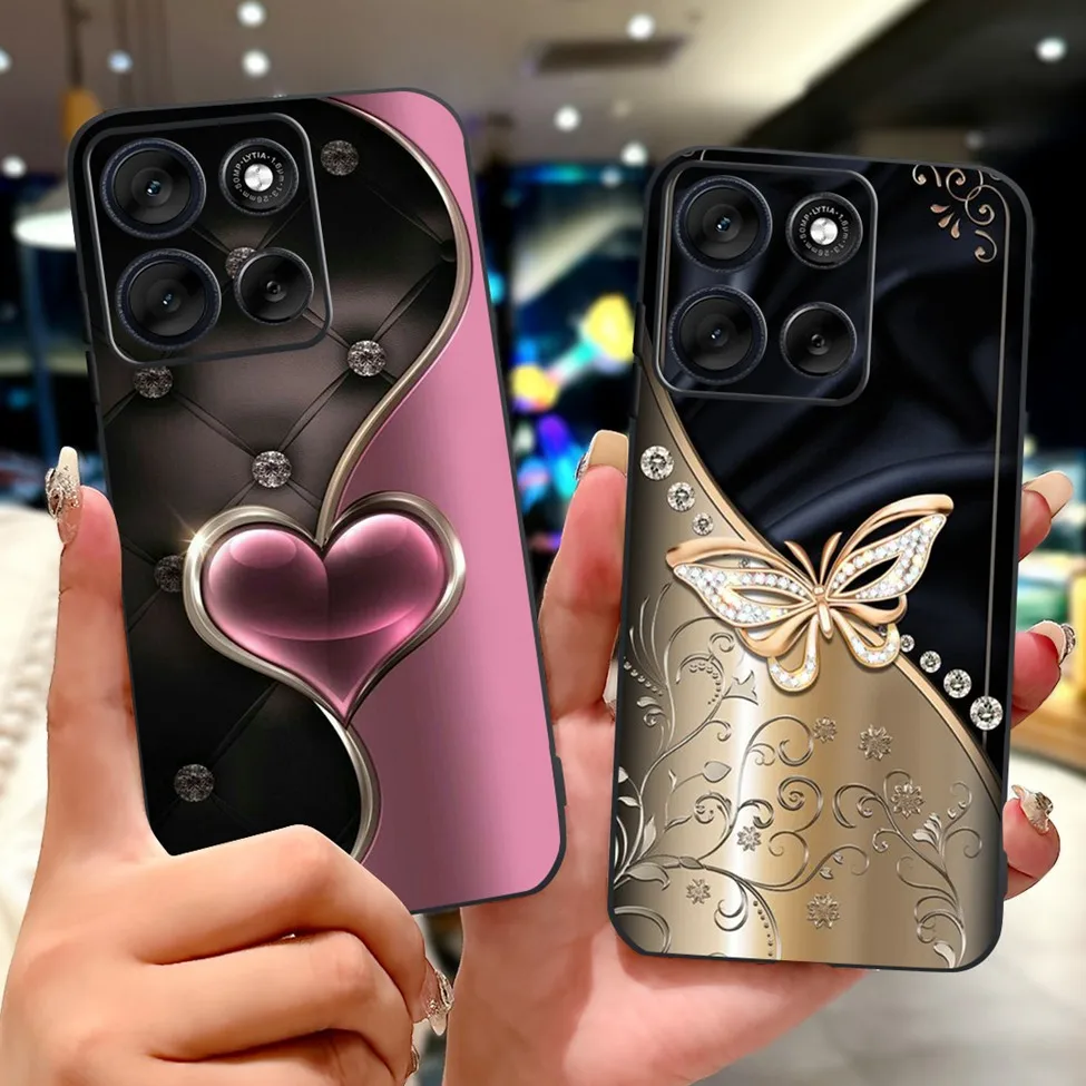 Cute Cartoon Cat & Butterfly Luxury Phone Case – Stylish Protection