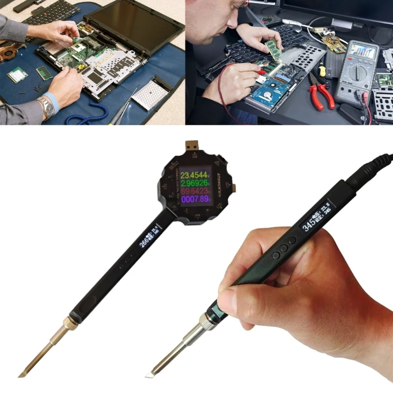 Mini Digital OLED Soldering Iron USB Type-C PD 65W Adjustable Temperature Electric Welding Solder Station Tool