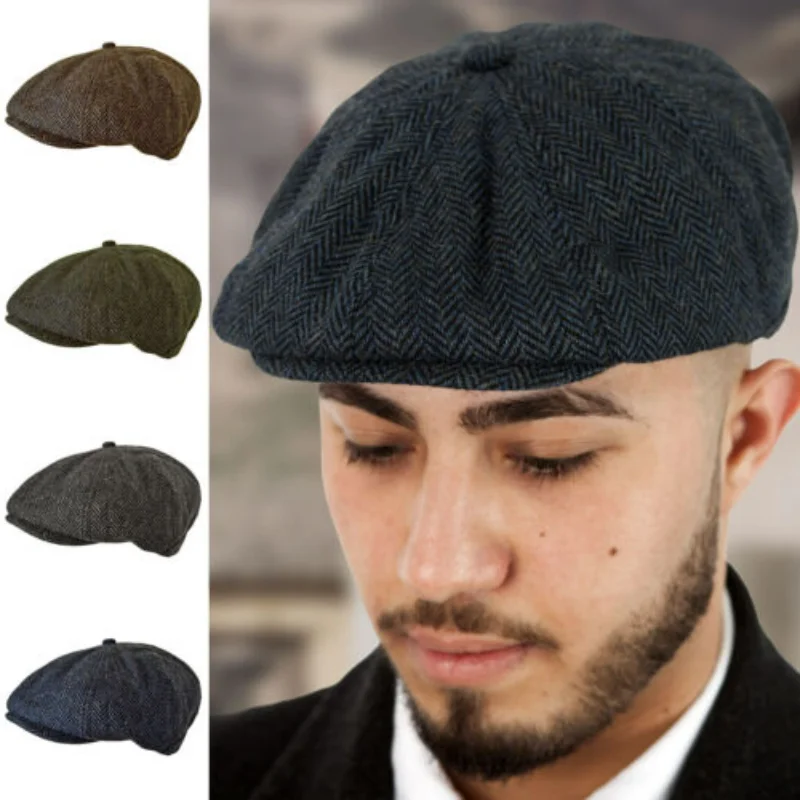 2023 Retro Newsboy Hat Men Beret Gatsby Beret Hats Street Caps Peaked