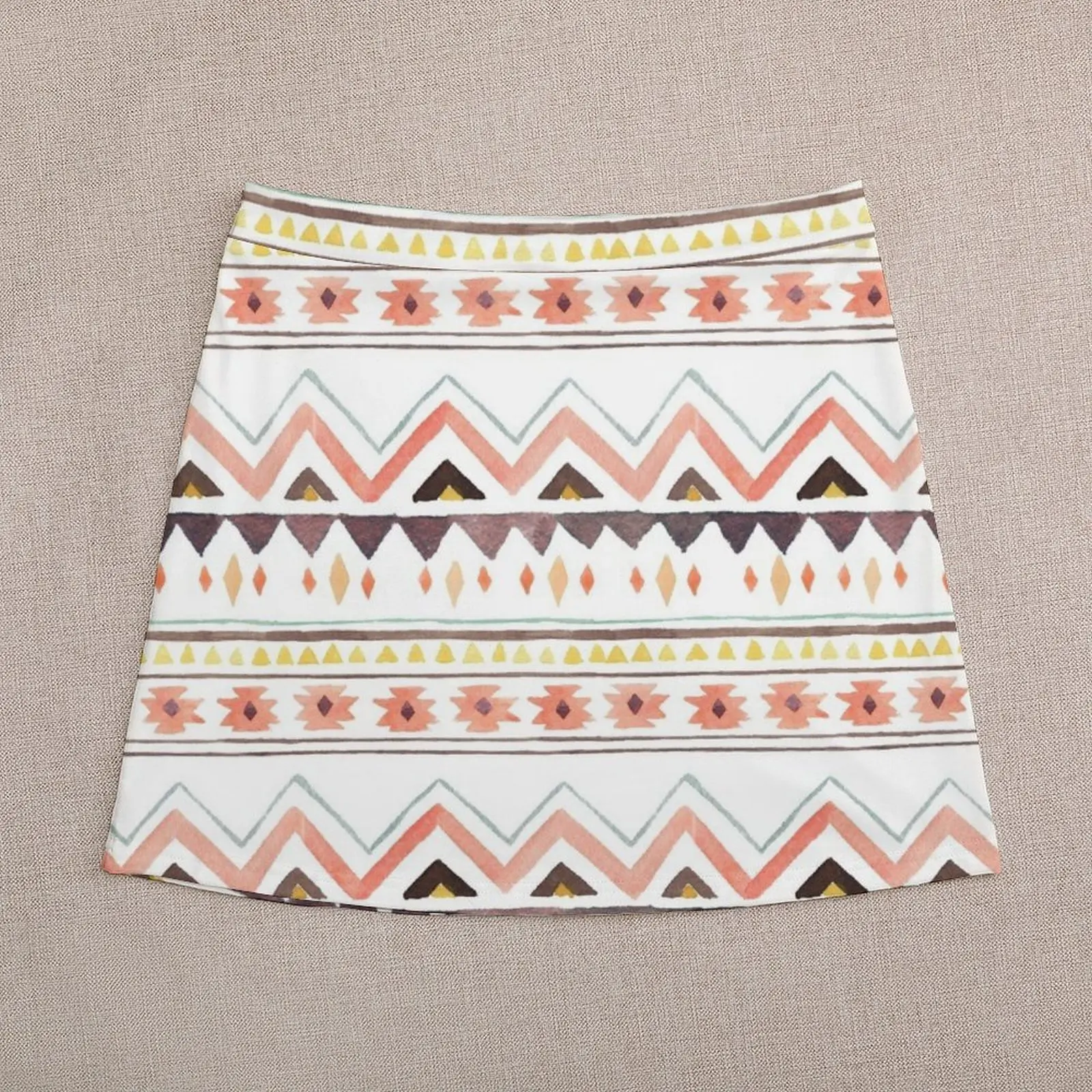 southwest inspired pattern in white Mini Skirt clothing women summer 2024 japanese fashion elegant social women's skirts