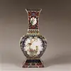 Qing Dynasty Yongzheng Enamel Colored Square Flower Bird Large Belly Flat Vase Appreciation Antique Home Ceramics Ornament ZC804 5