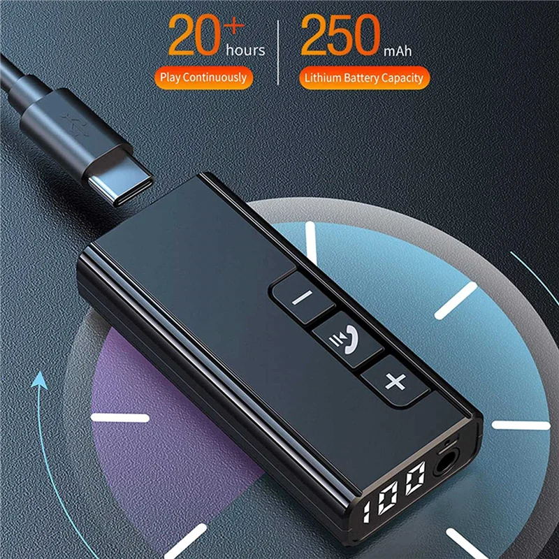 Excellent-1 Pcs Bluetooth 5.1 수신기 미니 무선 오디오 어댑터 헤드폰 용 휴대용 Bluetooth 스테레오 출력 오디오 수신기