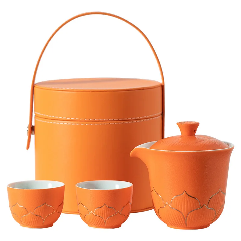 Portable Travel Tea Set, Small Equipment, Outdoor Bag, Portable Kungfu Tea Pot, Tea Cup, Simple Camping Express Cup