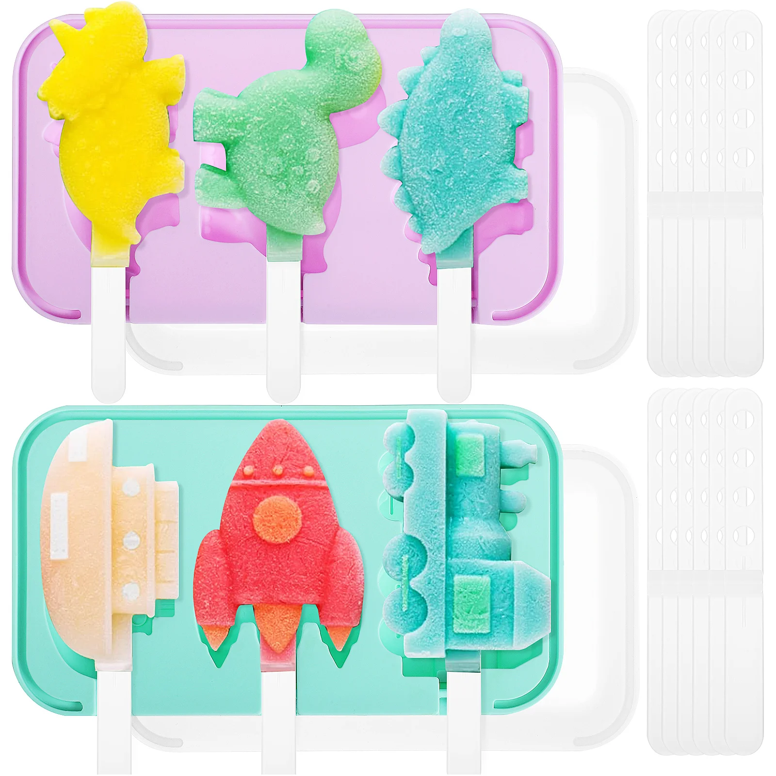 

Ice Cream Molds Popsicle Molds With Lid DIY Homemade Ice Lolly Mold Cartoon Animals Dessert Freezer Juice Maker Tools