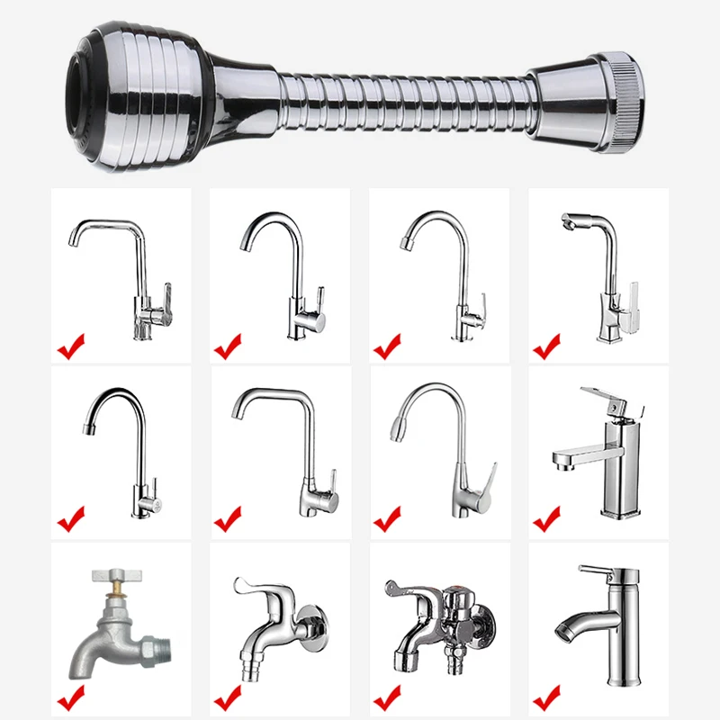 Barboteur rotatif à 360 degrés, Gadgets de cuisine, 2 Modes, extension de robinet haute pression, économie d'eau, salle de bains, accessoires de cuisine, fournitures 2