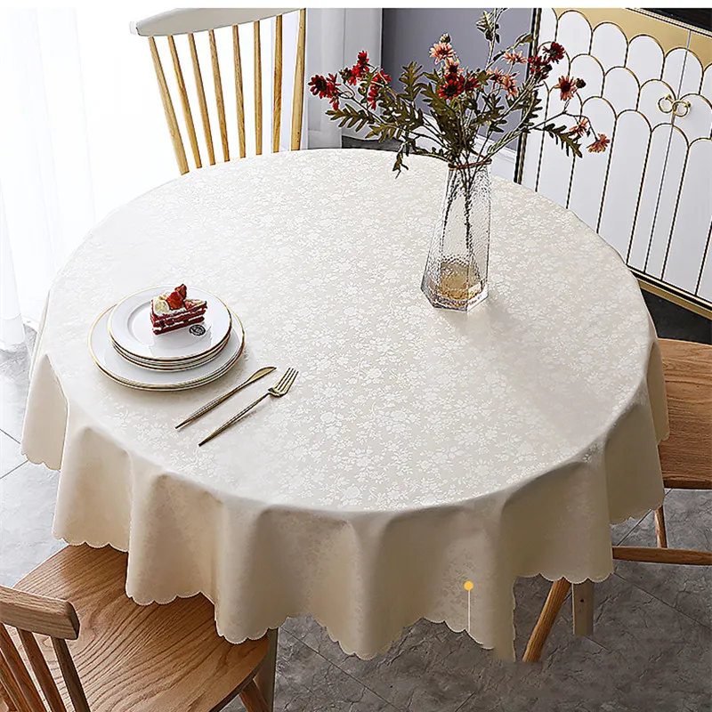 

Waterproof, anti scald, anti oil, and wash free circular dining table cloth for home use, hotels, restaurants, and restaurants