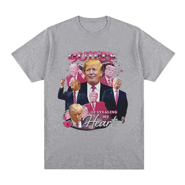 Funny Donald Trump Stealing My Heart Guilty T-shirt Men's and Women's High Quality Soft Casual Short sleeved T-shirt Unisex 6