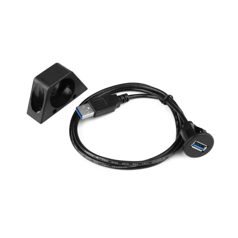 Câble d'extension de montage encastré de panneau USB 3.0 avec boucle pour voiture, camion, bateau, moto, tableau de bord 1M