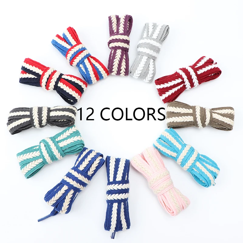 

1Piar Wheat Ear Shoelaces Mixed Color Flat Shoelace for Sneakers AF1AJ Casual Canvas Classic Shoes Laces Sport Shoestrings Rope