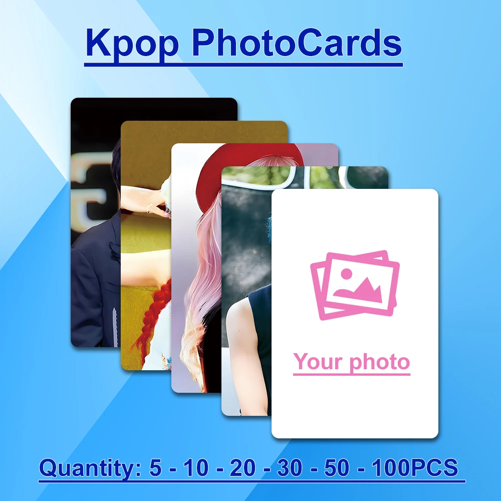 맞춤형 PVC 포토카드 개인 맞춤 K팝 포토카드 로모 DIY 비즈니스 방수 맞춤 사진 카드 무료 디자인 포함
