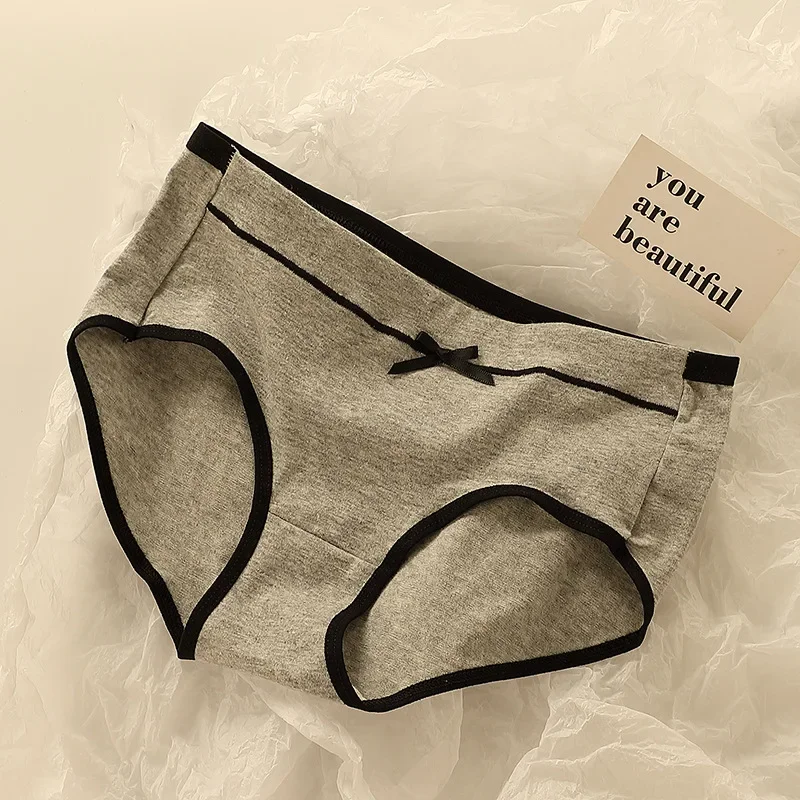 مجموعة ملابس داخلية نسائية قطنية مكونة من 3 قطع سراويل داخلية قطنية كاملة قابلة للتنفس للفتيات سراويل داخلية ناعمة عالية الخصر على طراز الطالب
