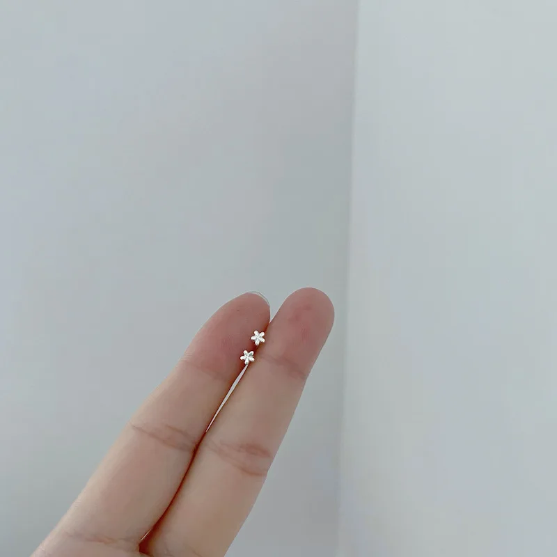 S925 Sterling Silver Needle Simple Hollow out Mini Heart Wing Stud Earrings Set for Women Girls