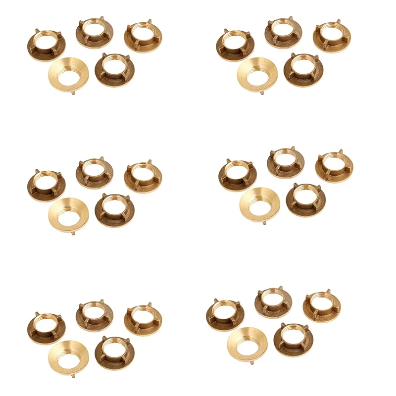 

30 Pcs Gold Tone Brass 1/2 Inch PT Threaded Household Water Tap Faucet Nuts