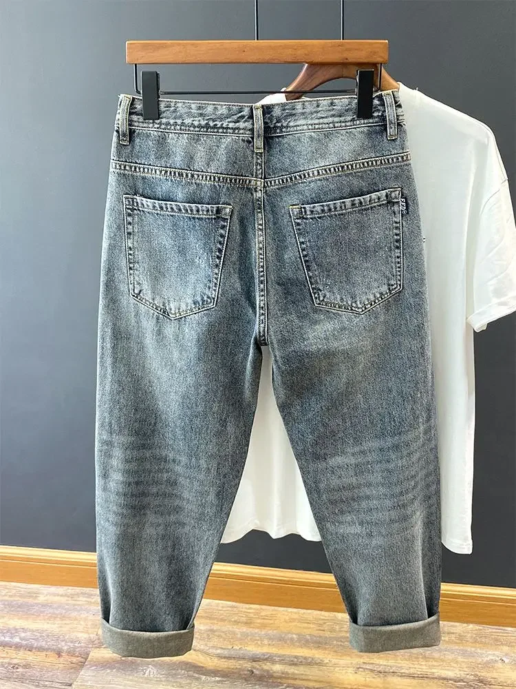 Ripped with Holes Harem Punk Torn Man Cowboy Pants Graphic Straight Men's Jeans Trousers Broken Loose Y 2k Vintage Buggy Winter