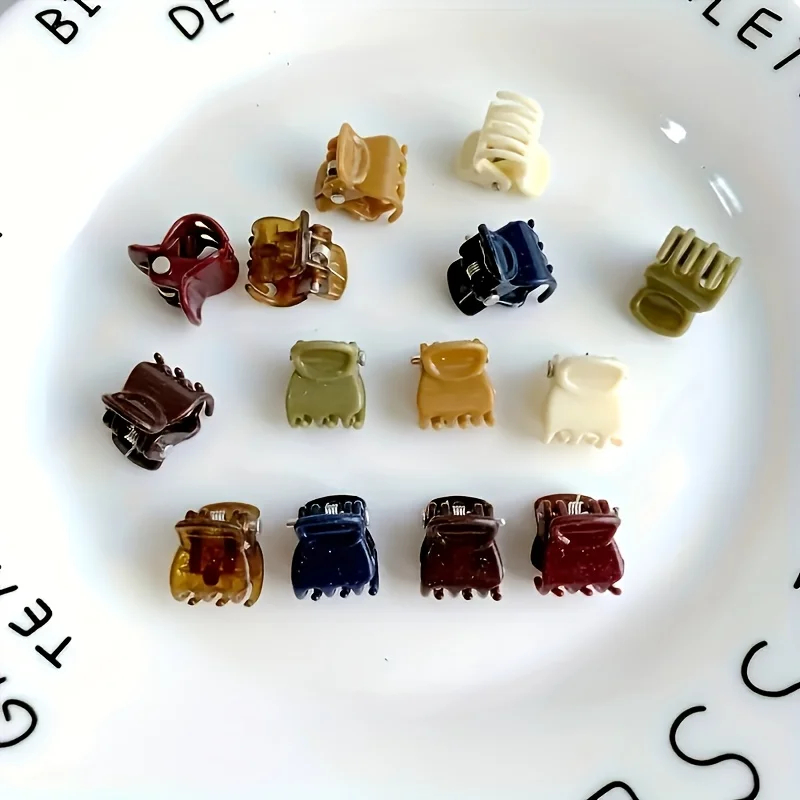 50/100 Stück Mini-Klauenklammern, Kunststoffmaterial, niedlich, seitliche Haarspangen für Kinder, Alltagsoutfit, Haarnadel-Set – Detail 7