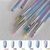 6Pc Nail Art Aurora Transparent Brush Set Watercolor Painting Brush Uv Gel Drawing Stripe Pointed Flat Head DIY Manicure Tool 1