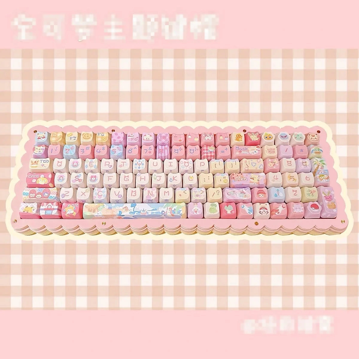 Kito Anime Cat Keycaps para Menina Bonito Teclado Mecânico Sublimação Térmica Quadrada Presente para Alice 2.25 u 2.75u 142 Chaves
