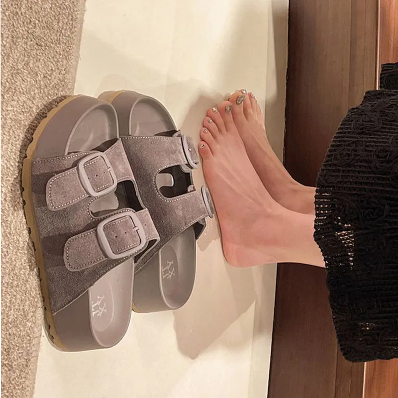 Women Casual Summer Slippers With Buckle