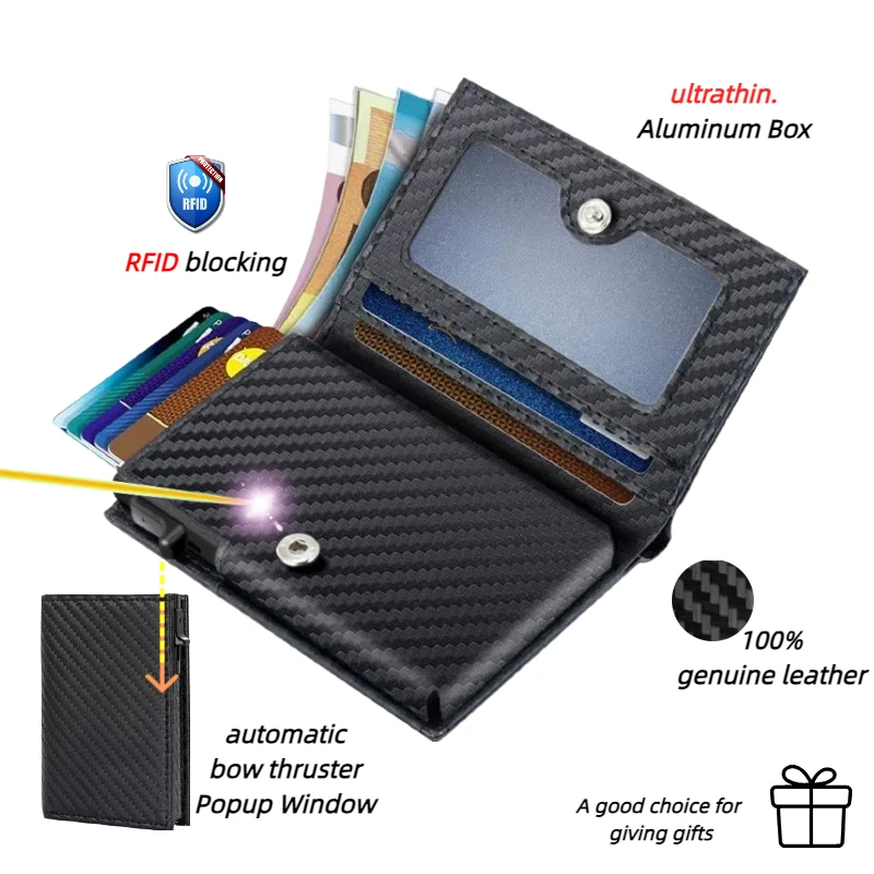 Men's Wallet With Air Tag Positioning Slot Ultra-Thin Portable Card Bag RFID Anti-Theft Credit Card Holder