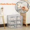 Plastic Shoes Case Transparent Stackable Front Lid Drawer Shoes Organizer Dustproof Moisture-Proof Storage Box Home Supplies 1