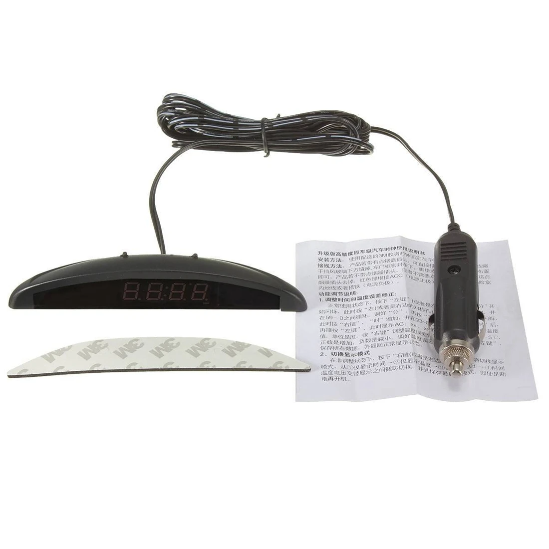 자동차 디지털 LED 전압계, 시계 온도계, 파란색, 3 in 1, 12V