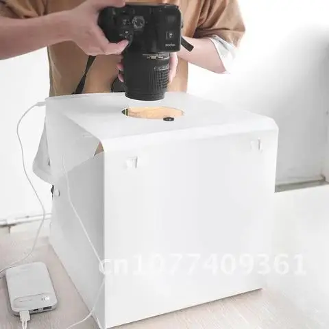 

Folding Mini Portable Photo Studio Box With 6 Backdrops and Dual LED Strip Lights for Tabletop Camera Photos
