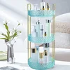 Rotating Makeup Organizer, Bedroom Dresser or Vanity Countertop Storage, clear cosmetic storage rack,Cosmetics display stand 3