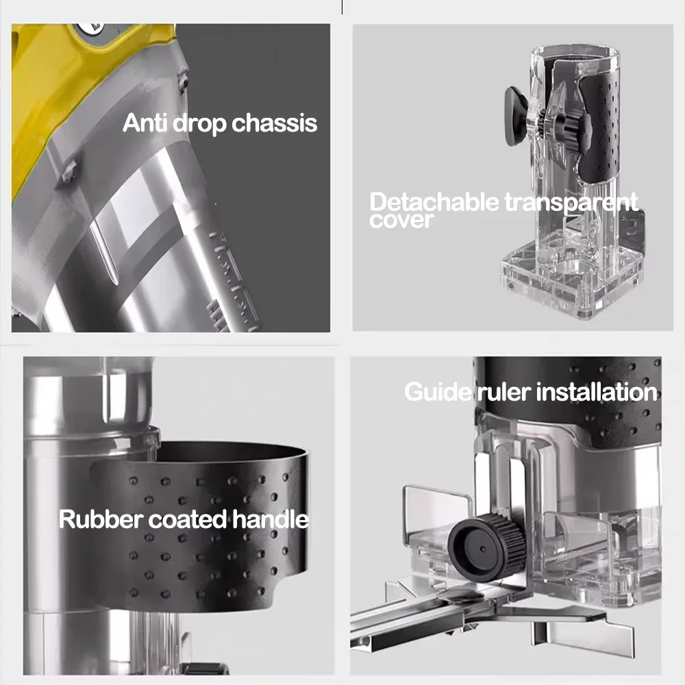 Brushless Electric Trimmer Woodworking Trimming Wood Router Milling Engraving Slotting Machine Fit Makita/Dewalt 18V Battery woodworking tools wood router