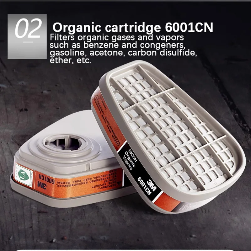3M 6200 Gas Mask Spray Paint Dust Filter Box Chemical Mask Organic Gas Protection Industrial Filter Cotton Mask