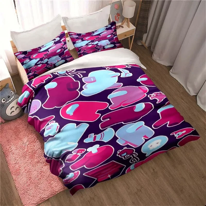 

3PCS Single-sided Printed Series Video Game All Season Duvet Cover Bedding Set for Kids Comfortable Breathable Sheet Bedspreads