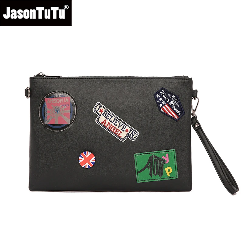 

JASONTUTU Trendy men's handbag multifunctional medal envelope bag single shoulder bag waterproof iPad wrist bag