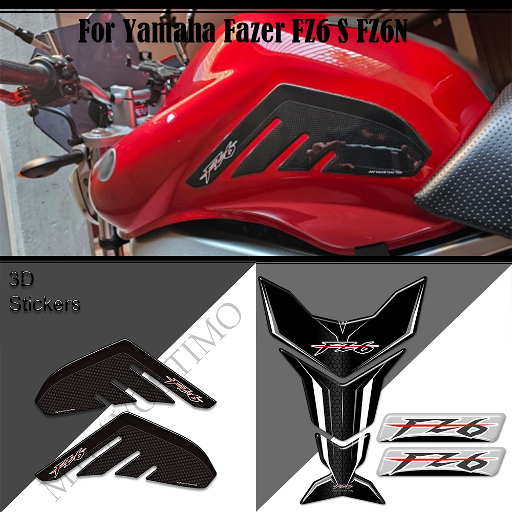 For Yamaha FZ6 S FZ6N Fazer FZ6R FZ 6 Motorcycle Tank Pad Stickers Decals Side Grips Gas Fuel Oil Kit Knee Scratch Protection